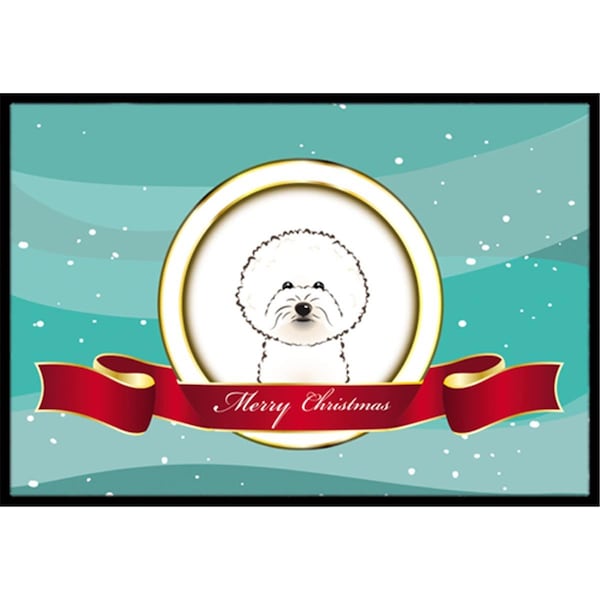 Carolines Treasures Bichon Frise Merry Christmas Indoor and Outdoor Mat- 24 x 36 in. BB1527JMAT - main